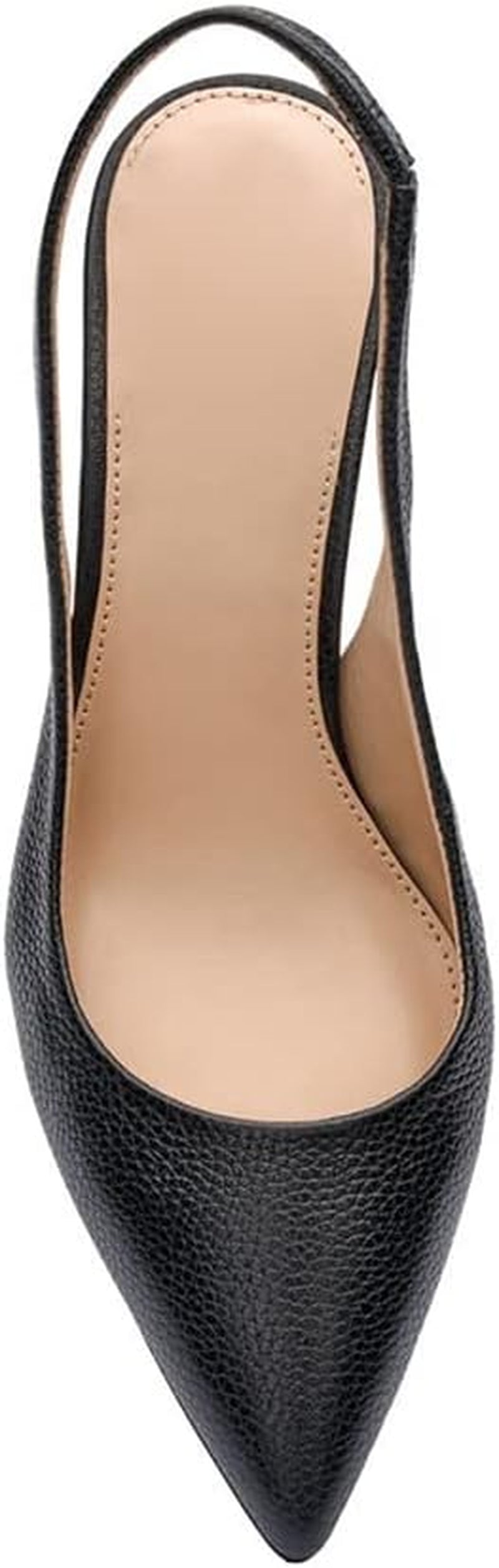 Womens Slingback Chunky Heels Point-Toe Pump Shoes Block Heel Summer Sandals Low-Heel Party Shoes