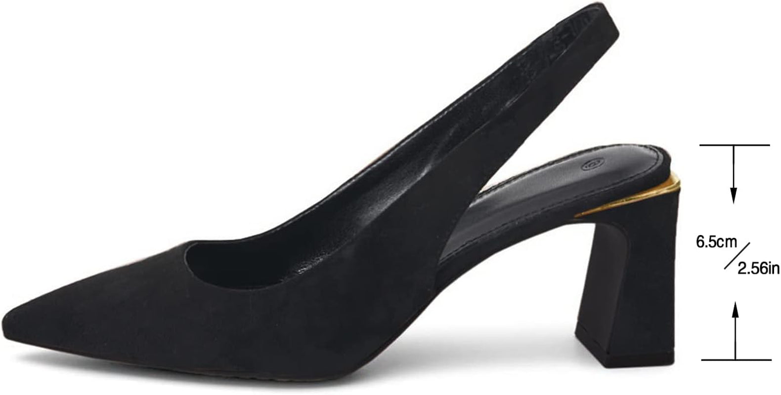 Womens Slingback Chunky Heels Point-Toe Pump Shoes Block Heel Summer Sandals Low-Heel Party Shoes
