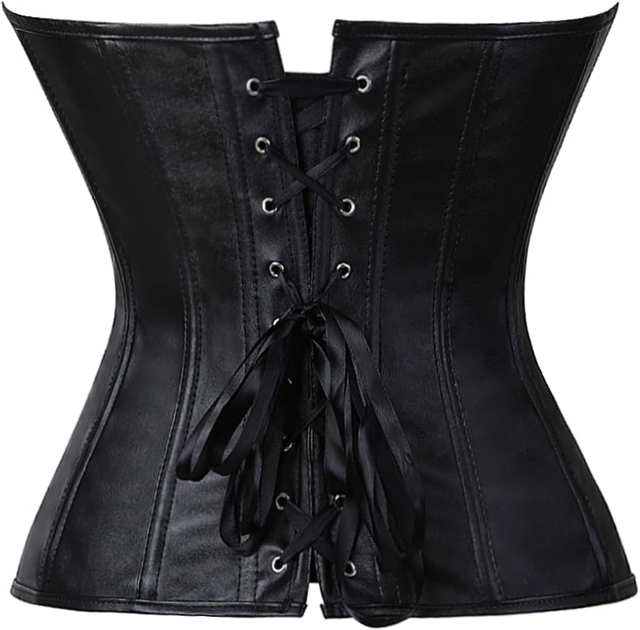 Women'S Faux Leather Bustier Corset Top Steampunk Waist Cincher