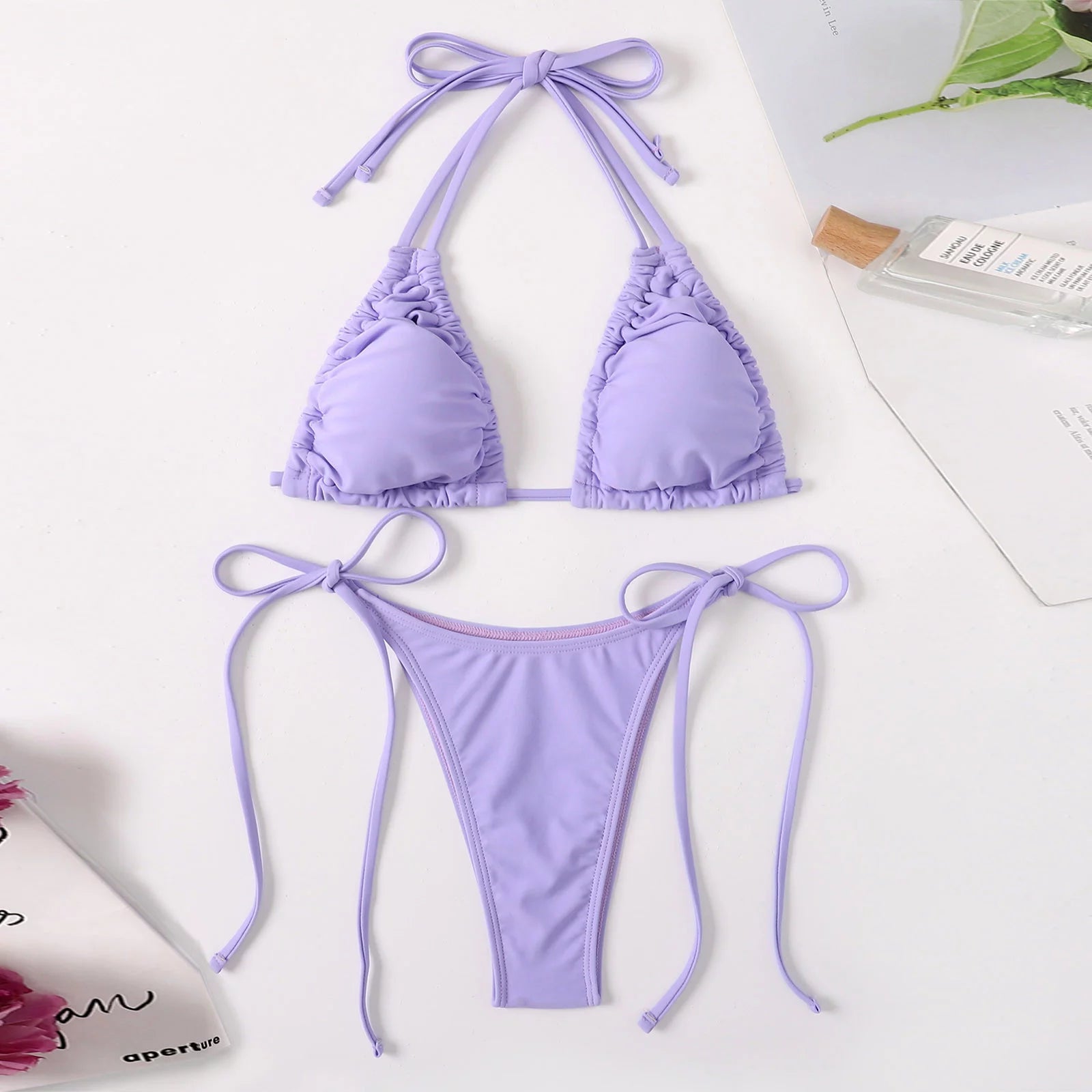 Swimsuit for Women 2024 2 Piece Strapless Bikinis Swimsuit Sexy Push up Straps Bikini Set Summer Two Pieces Beach Brazilian Bathing Suit Swimwear Crochet Swim Cover up for Women