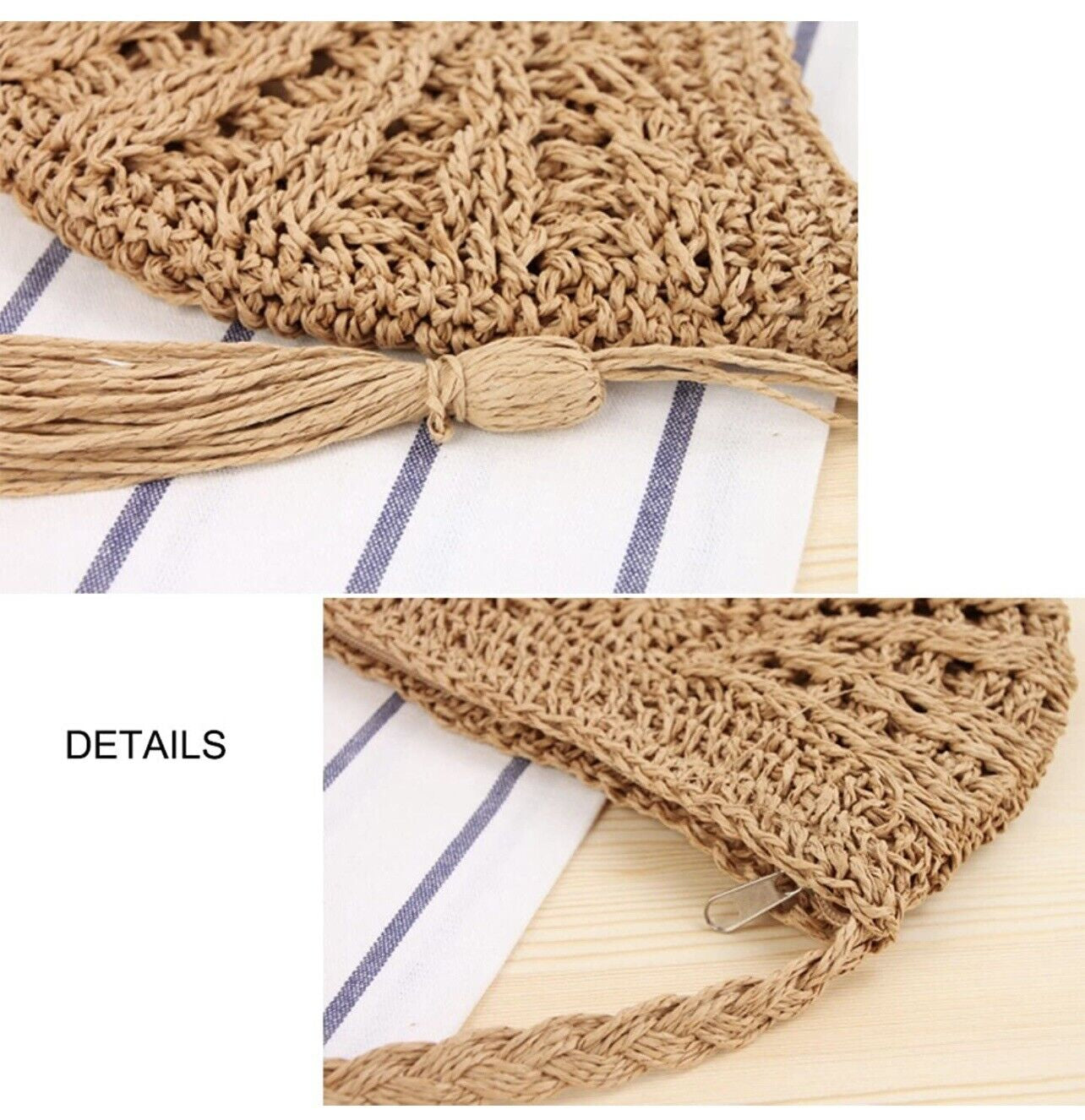 Straw Crossbody Bag Women Weave Shoulder Bag round Summer Beach Purse