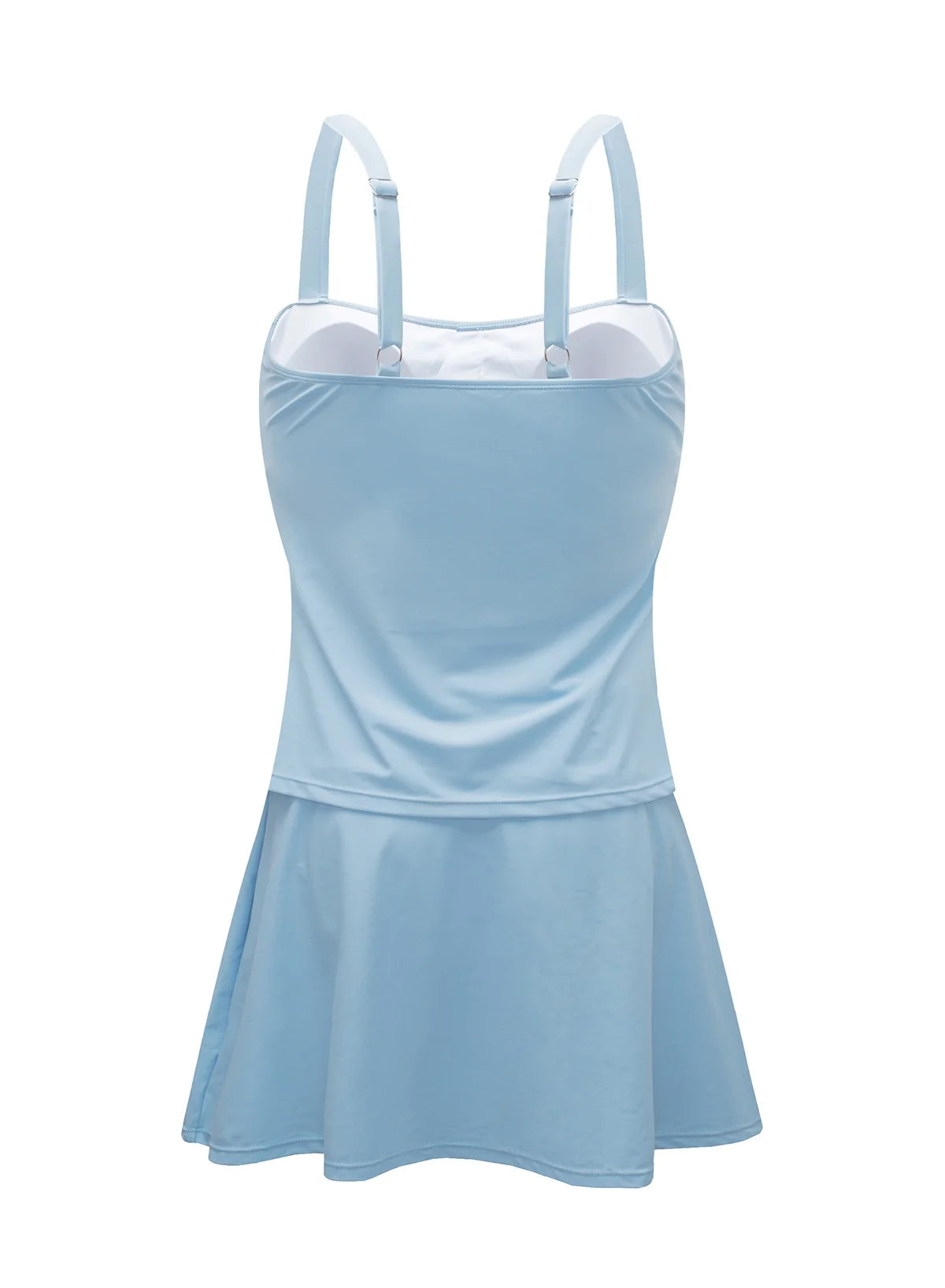 Tankini Swimsuits for Women Tankini Bathing Suit 2 Piece Tummy Control Ruched Tankini Top with Swim Skirt Swimwear Blue L