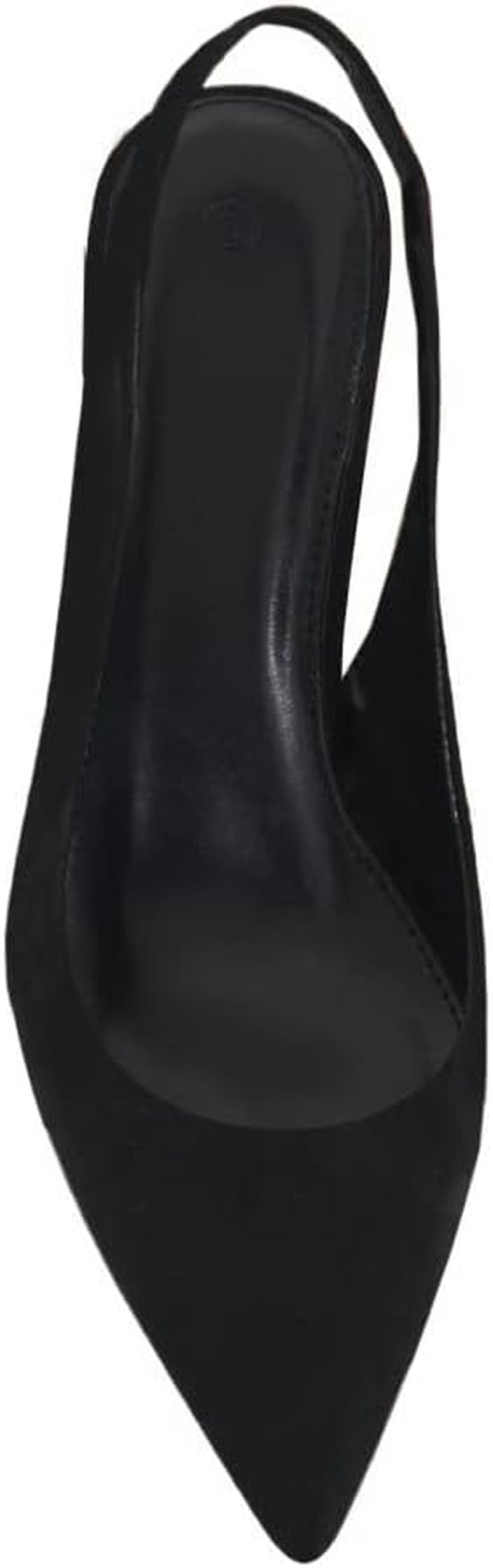 Womens Slingback Chunky Heels Point-Toe Pump Shoes Block Heel Summer Sandals Low-Heel Party Shoes