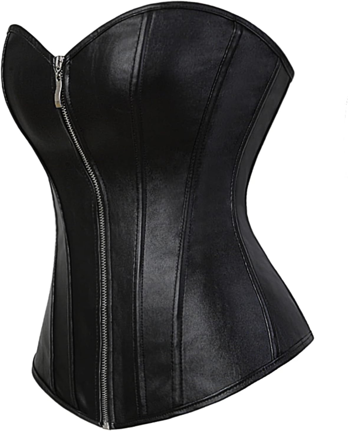 Women'S Faux Leather Bustier Corset Top Steampunk Waist Cincher