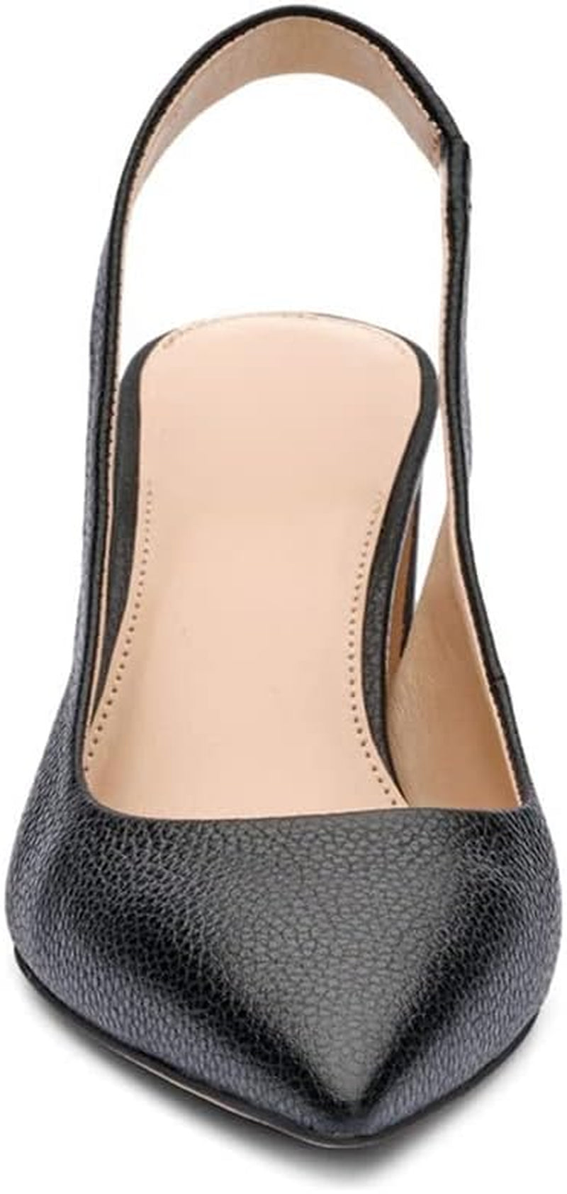 Womens Slingback Chunky Heels Point-Toe Pump Shoes Block Heel Summer Sandals Low-Heel Party Shoes