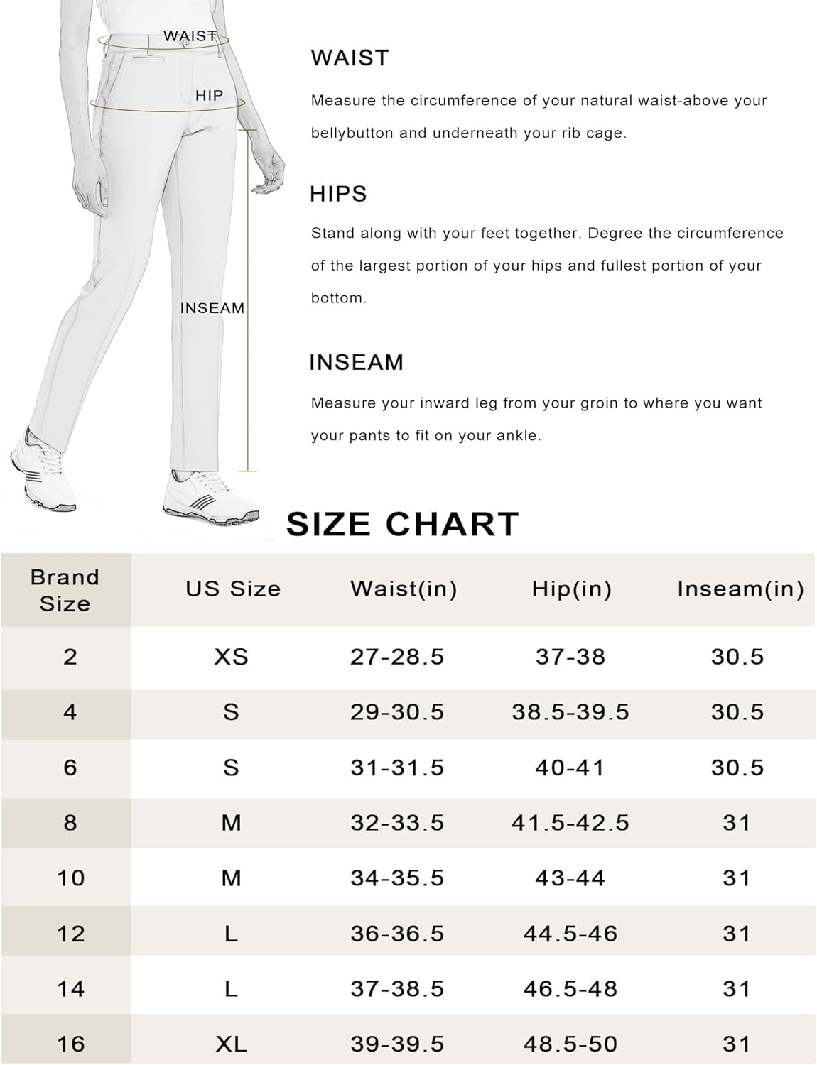 Women'S Golf Pants Stretch Straight Lightweight Breathable Twill Work Chino Ladies Pants